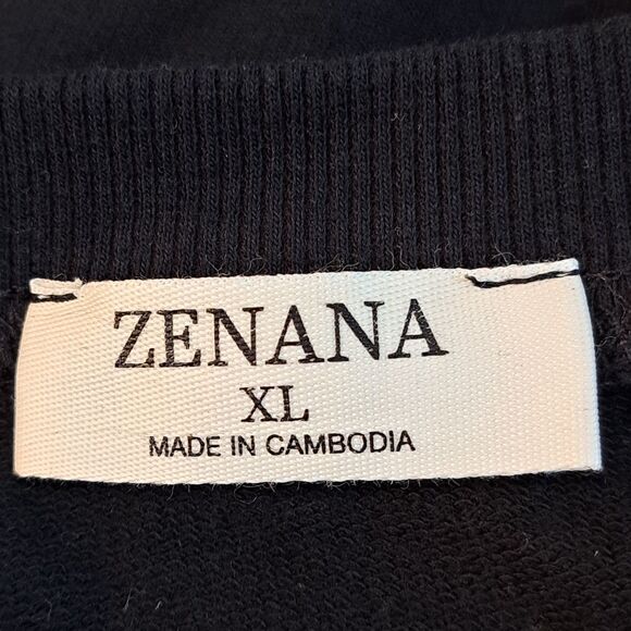 Zenana Star Applique Sequin Colorful Frayed Hemlines Short Sleeve Top NWOT  XL - Picture 10 of 13